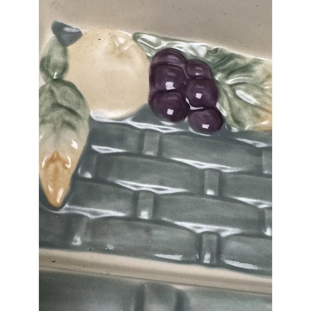 Pfaltzgraff Jamberry Pale Green 3 Part Rectangular Divided Server Tray Dish